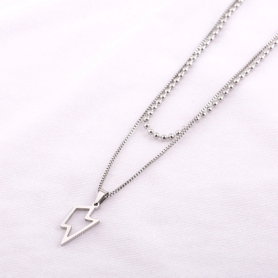 Lightning Double Layer Necklaces  [304 Stainless Steel]