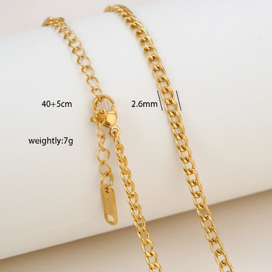 Chain Necklace [304 Stainless Steel,18K Gold Plated]