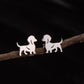 Dog Stud Earrings [304 Stainless Steel,18K Gold Plated]