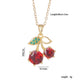 Glam Cherry Zircon Pendant Necklace  [304 Stainless Steel,Copper]