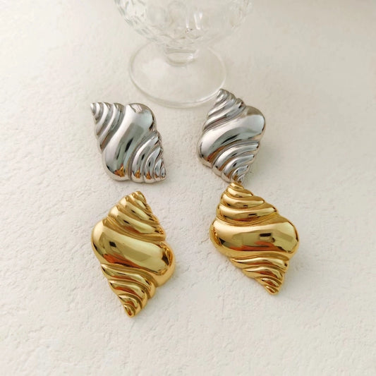 Conch Earrings [304 Stainless Steel,18K Gold Plated]