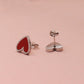 Red Heart Stud Earrings [316 Stainless Steel]