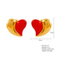 Heart Shape Color Earrings [304 Stainless Steel,18K Gold Plated]