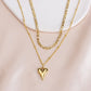 Layered Heart Shape Pendant Necklace [304 Stainless Steel]