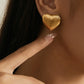 Artistic Heart Shape Earrings [304 Stainless Steel, 18K Gold Plated]