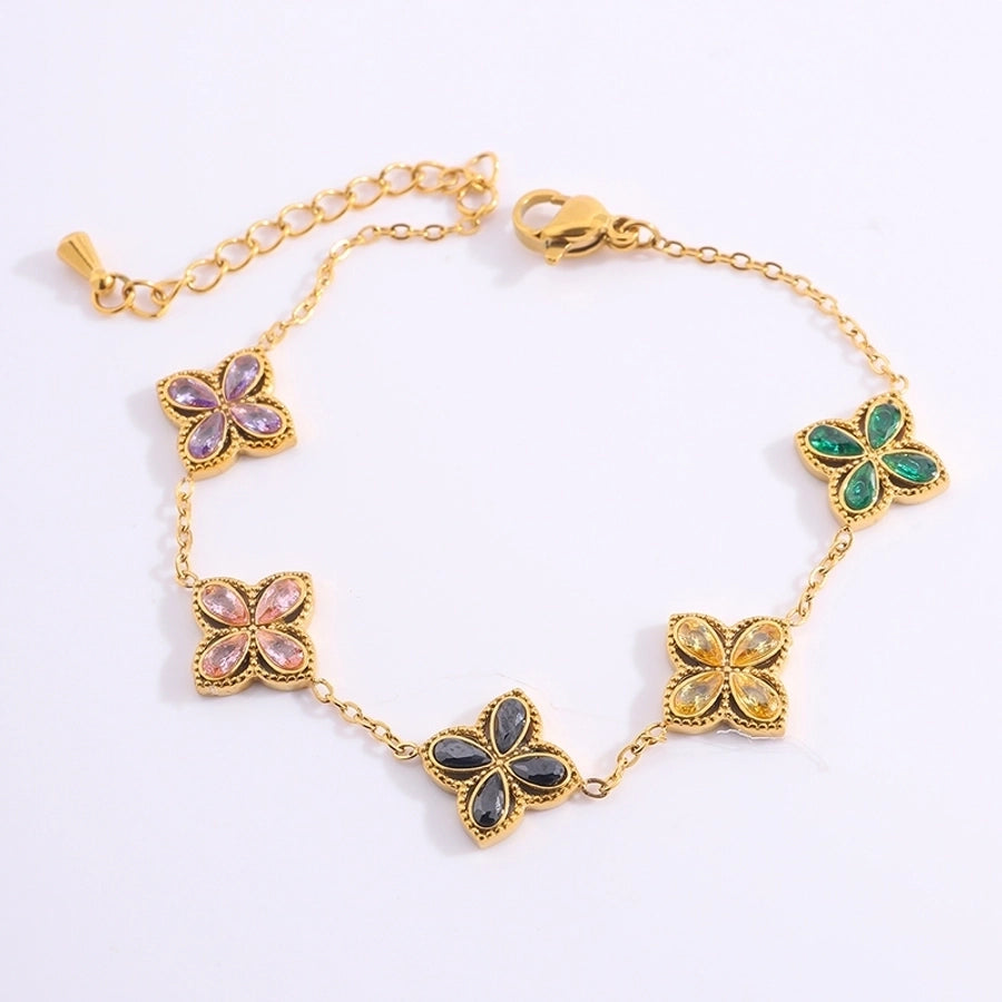 Floral Style  Bracelet [304 Stainless Steel]