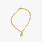 Letter Link Chain Anklet [316L Stainless Steel, 18K Gold Plated]