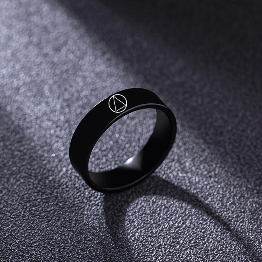 Black Triangle Round Ring [304 Stainless Steel]