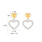 Gold Silver Double Heart Earrings [304 Stainless Steel]