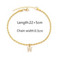 Letter Rope Chain Anklet [201 Stainless Steel, 14K Gold Plated,Copper]