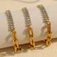 Square Zircon Chain Bracelet [304 Stainless Steel, 18K Gold Plated]