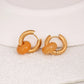 Circle Agate Earrings [304 Stainless Steel,18K Gold Plated]