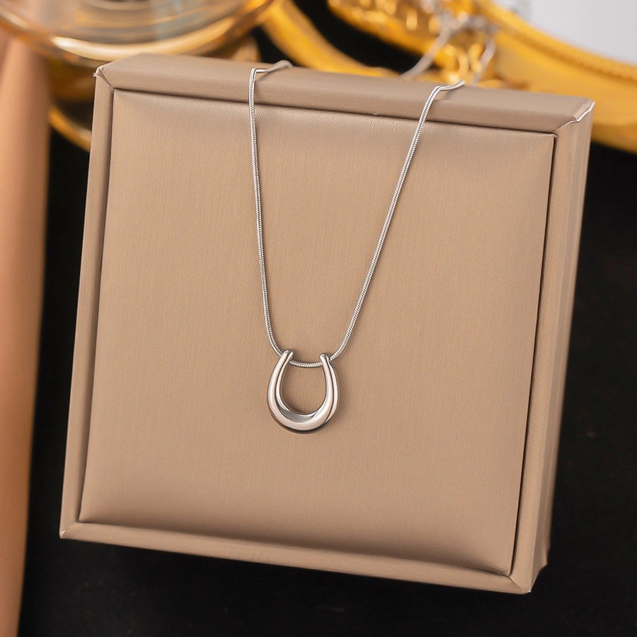 Heart Shape Horseshoe Necklace [304 Stainless Steel]