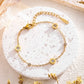 Round Artificial Rhinestones Bracelet [304 Stainless Steel, 18K Gold Plated]