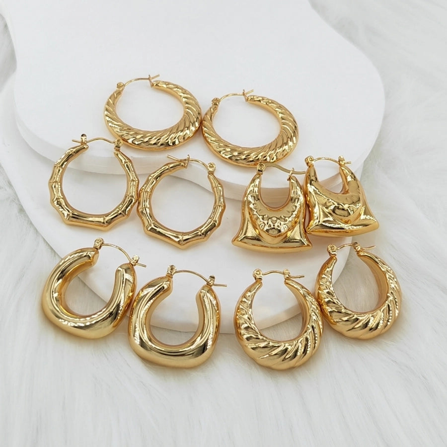 Vintage -Stil U -Formohrringe [304 Edelstahl, 18K, 24K Gold plattiert]