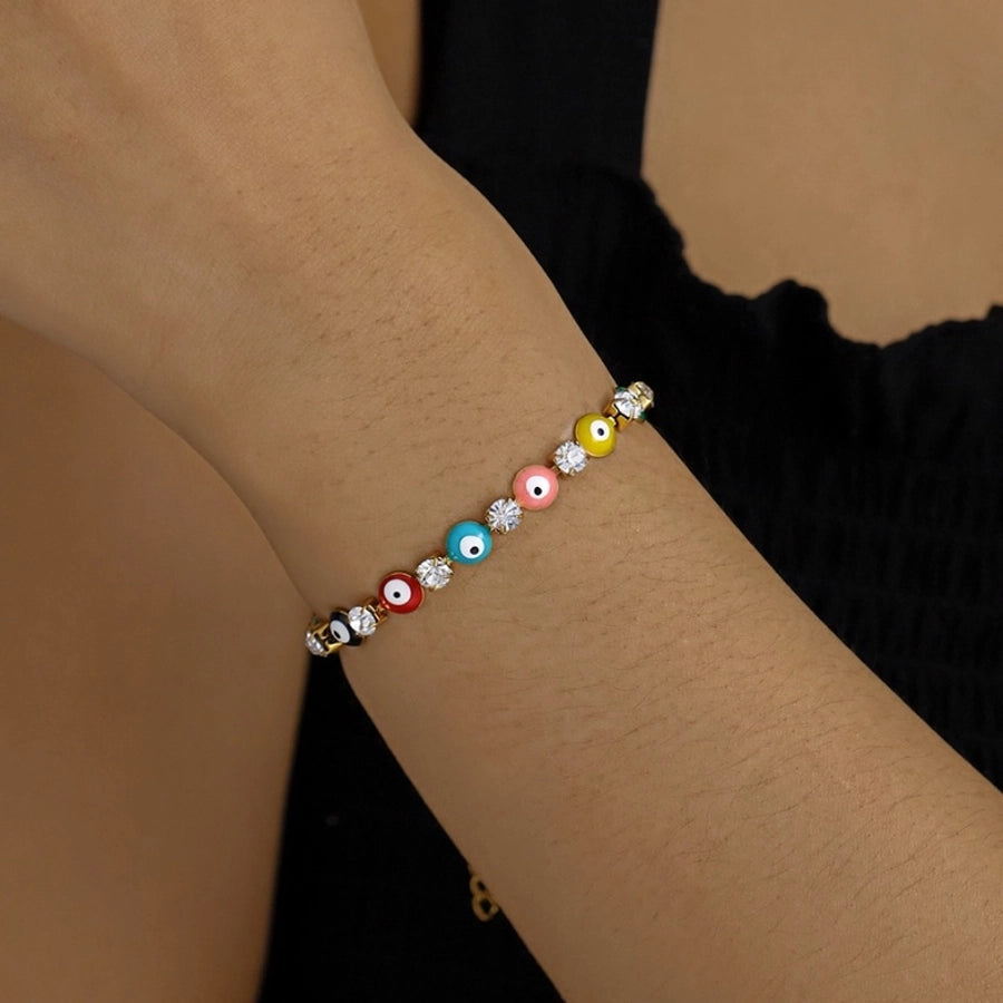 Braccialetti di strass ovali [acciaio inossidabile 304]