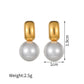 Mix Pearl Ear Studs [304 Stainless Steel,18K Gold Plated]