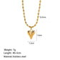 Heart Shape Beaded Necklace [304 Stainless Steel,18K Gold Plated]