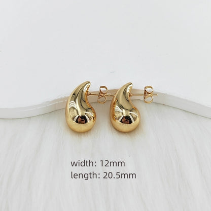 Water Droplets Earrings [304 Stainless Steel,18K,24K Gold Plated]