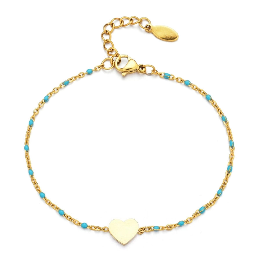 Heart Small Beads Bracelet [Stainless Steel]