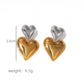 Double Heart Drop Earrings [304 Stainless Steel]