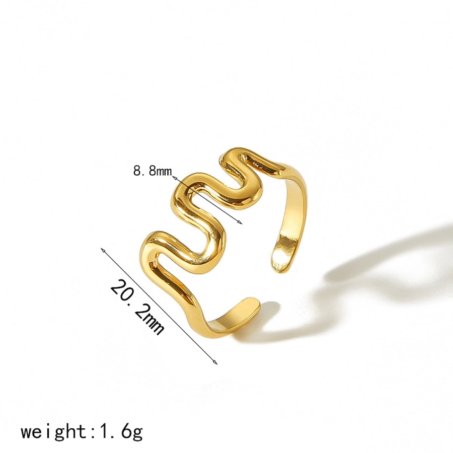 Wavy Bangle Ring/Bracelet [304 Stainless Steel,18K Gold Plated]