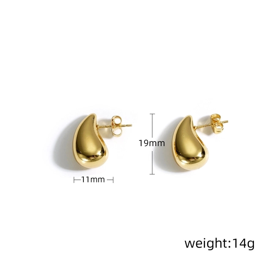 Water Droplets Waves Earrings [304 Stainless Steel,18K Gold Plated]