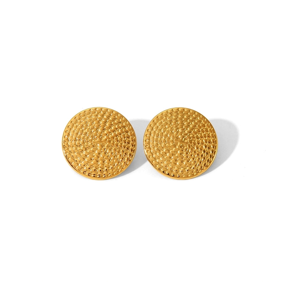 Brincos de desenhos de mistura [304 aço inoxidável, peito de ouro de 18k]