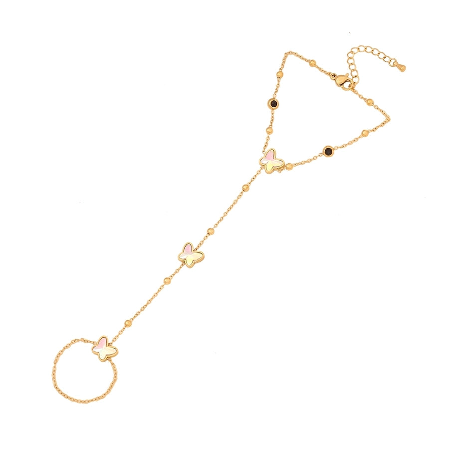 Butterfly Curb Chain Bracelet/Necklace [304 Stainless Steel, 18K Gold Plated]