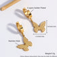 Luxuriosus Butterfly Pendientes [304 acero inoxidable, 18k dorado chapado]