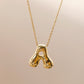 Letter Chain Pendant Necklace [304 Stainless Steel,18K Gold Plated]