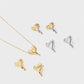 Heart Shape Earrings/Necklace [304 Stainless Steel, 18K Gold Plated]