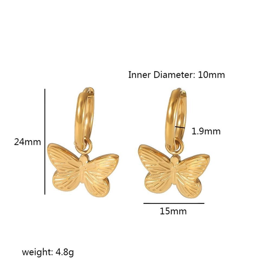 Mix Designs Flower Petal Drop Earrings [304 Stainless Steel]