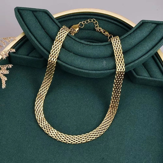 Vintage stijl kettingarmband/ketting [304 roestvrij staal, 18K vergulde goud]