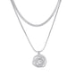 Moon Water Droplets Double Layer Necklaces  [304 Stainless Steel]