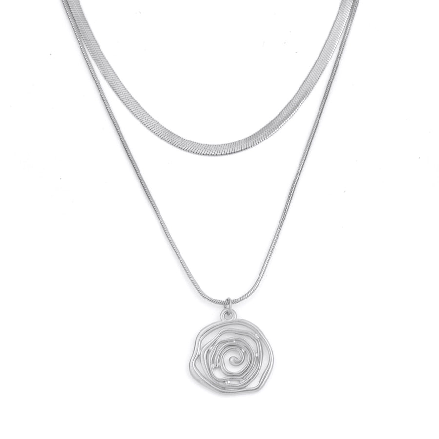 Moon Water Droplets Double Layer Necklaces  [304 Stainless Steel]