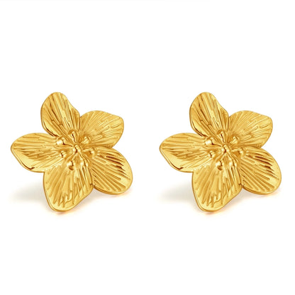 Flower Stud Earrings [304 Stainless Steel]