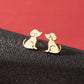 Dog Cat Ear Studs [304 Stainless Steel,18K Gold Plated]