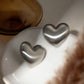 Matte Heart Shape Earrings [304 Stainless Steel,18K Gold Plated]