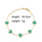 Green Heart Shape Acrylic Cable Chain Bracelet [304 Stainless Steel, 18K Gold Plated]