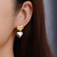 Duo Tone Heart Shape Drop Earrings [304 Stainless Steel,18K Gold Plated]