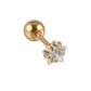 1 Piece Ear Cartilage Stud Star Zircon Earrings [304 Stainless Steel, 18K Gold Plated]