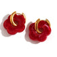 Acrylic Flower Hoop Drop Earrings [304 Stainless Steel,18K Gold Plated]