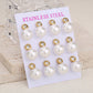 Round Pearl Stud Earrings Set [304 Stainless Steel]