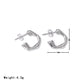 C Shape Earrings [304 Stainless Steel,16K Gold Plated]