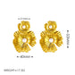 Roman Flower Artificial Pearls Drop Earrings [304 Stainless Steel,18K Gold Plated]