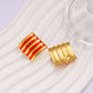 Retro Stripe Ear Studs [304,316 Stainless Steel,18K Gold Plated]