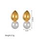 Mix Pearl Ear Studs [304 Stainless Steel,18K Gold Plated]