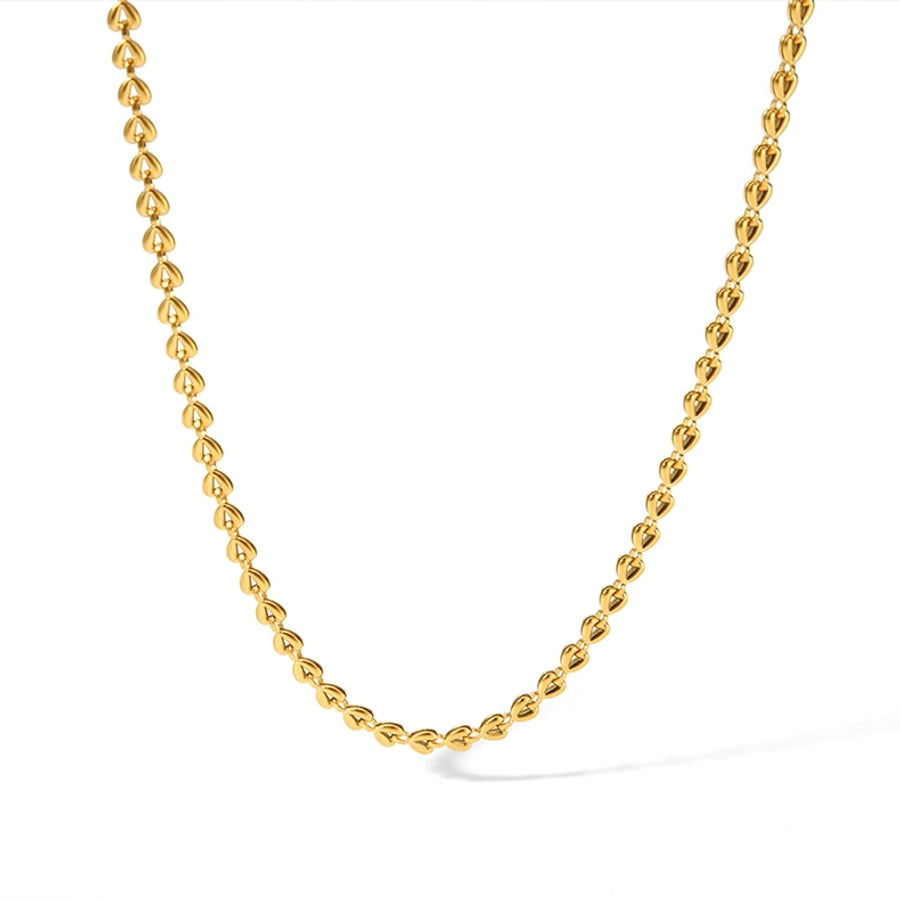 Heart Chain Jewelry Set [304 Stainless Steel,18K Gold Plated]