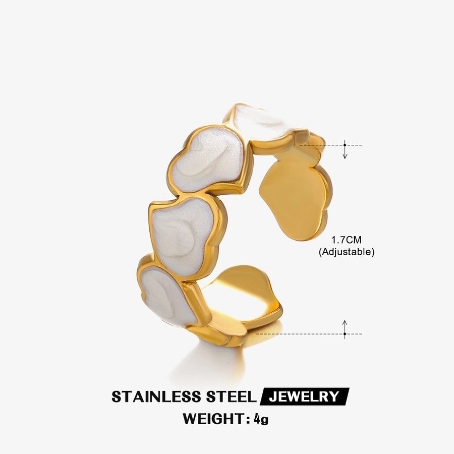 Retro Novelty Enamel Resin Ring [304 Stainless Steel 18K Gold Plated]